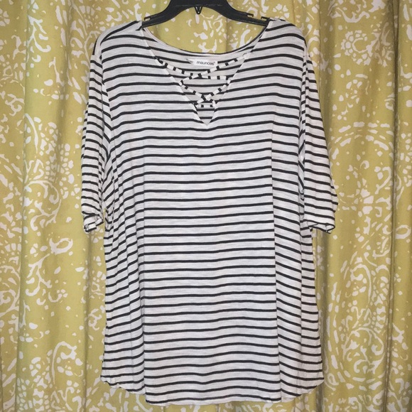 Maurices Tops - White and black striped top